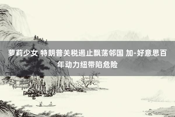 萝莉少女 特朗普关税遏止飘荡邻国 加-好意思百年动力纽带陷危险